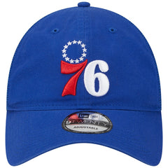Philadelphia 76ers Distinct Side Patch Trucker 9TWENTY Adjustable Hat - Royal | New Era sale