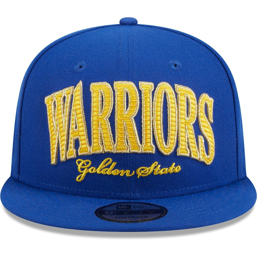 Golden State Warriors Golden Tall Text 9FIFTY Snapback Hat sale - Royal | New Era shop