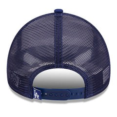 Los Angeles Dodgers Stacked A-Frame Trucker 9FORTY Adjustable Hat - White/Royal | New Era