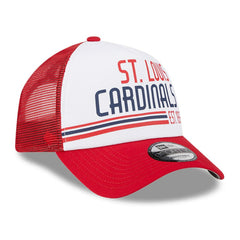 St. Louis Cardinals Stacked A-Frame Trucker 9FORTY Adjustable Hat - White/Red | New Era