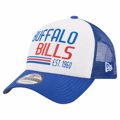 Buffalo Bills New Era Stacked A-Frame Trucker 9FORTY Adjustable Hat - White/Royal cheap