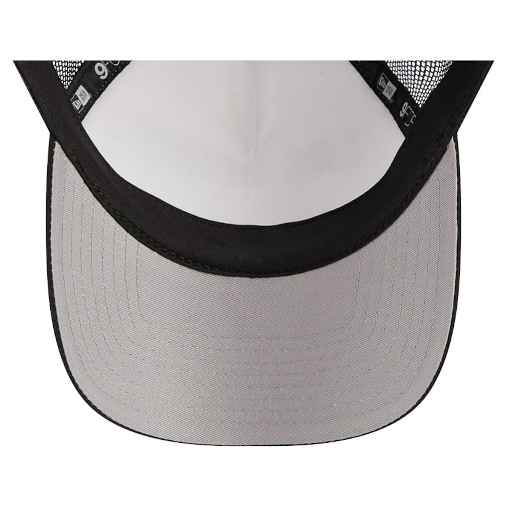 Las Vegas Raiders New Era Stacked A-Frame Trucker 9FORTY Adjustable Hat - White/Black for sale
