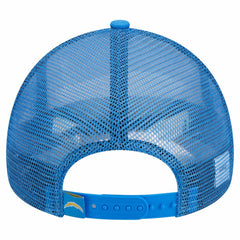 Los Angeles Chargers New Era Stacked A-Frame Trucker 9FORTY Adjustable Hat - White/Powder Blue on sale