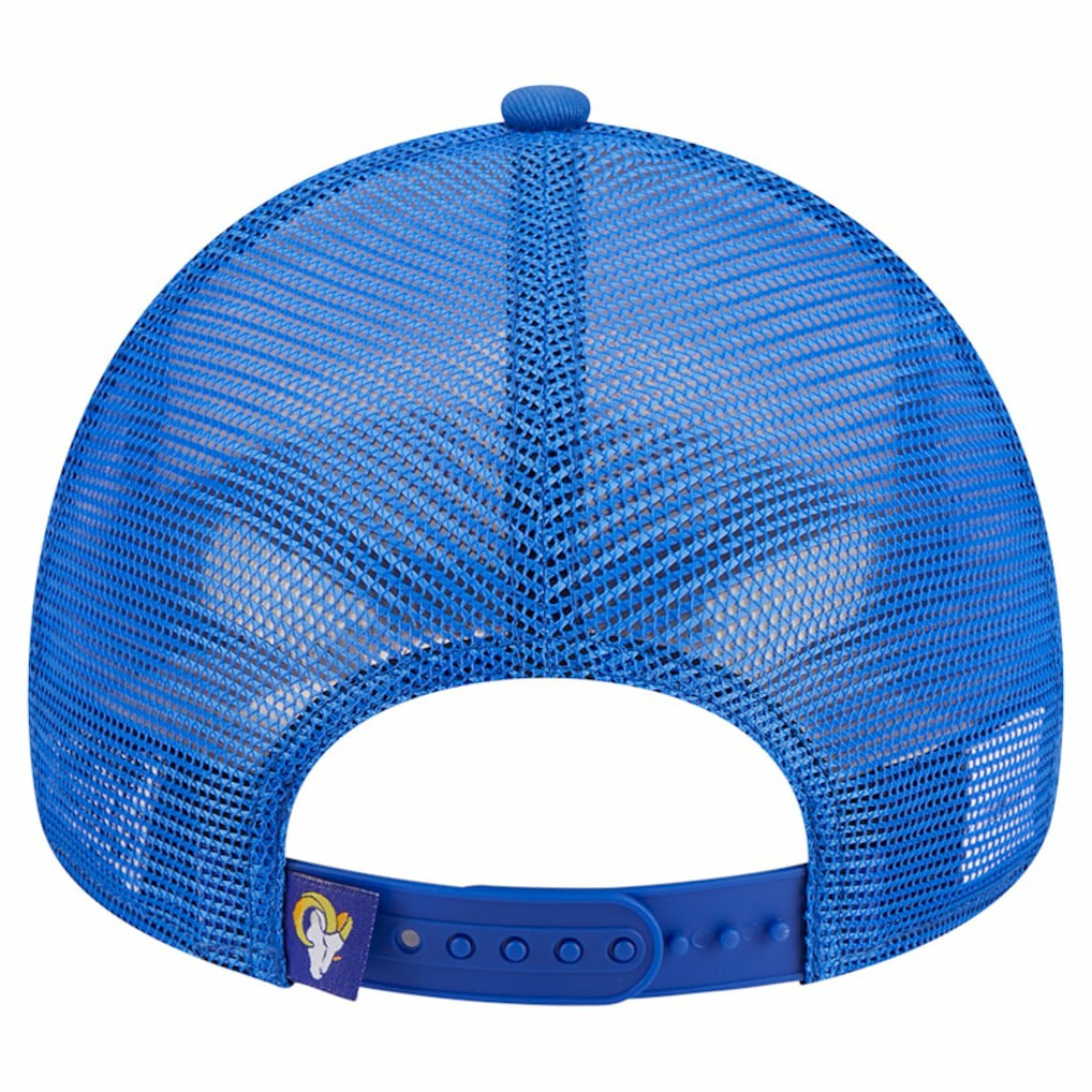 Los Angeles Rams New Era Stacked A-Frame Trucker 9FORTY Adjustable Hat - White/Royal outlet