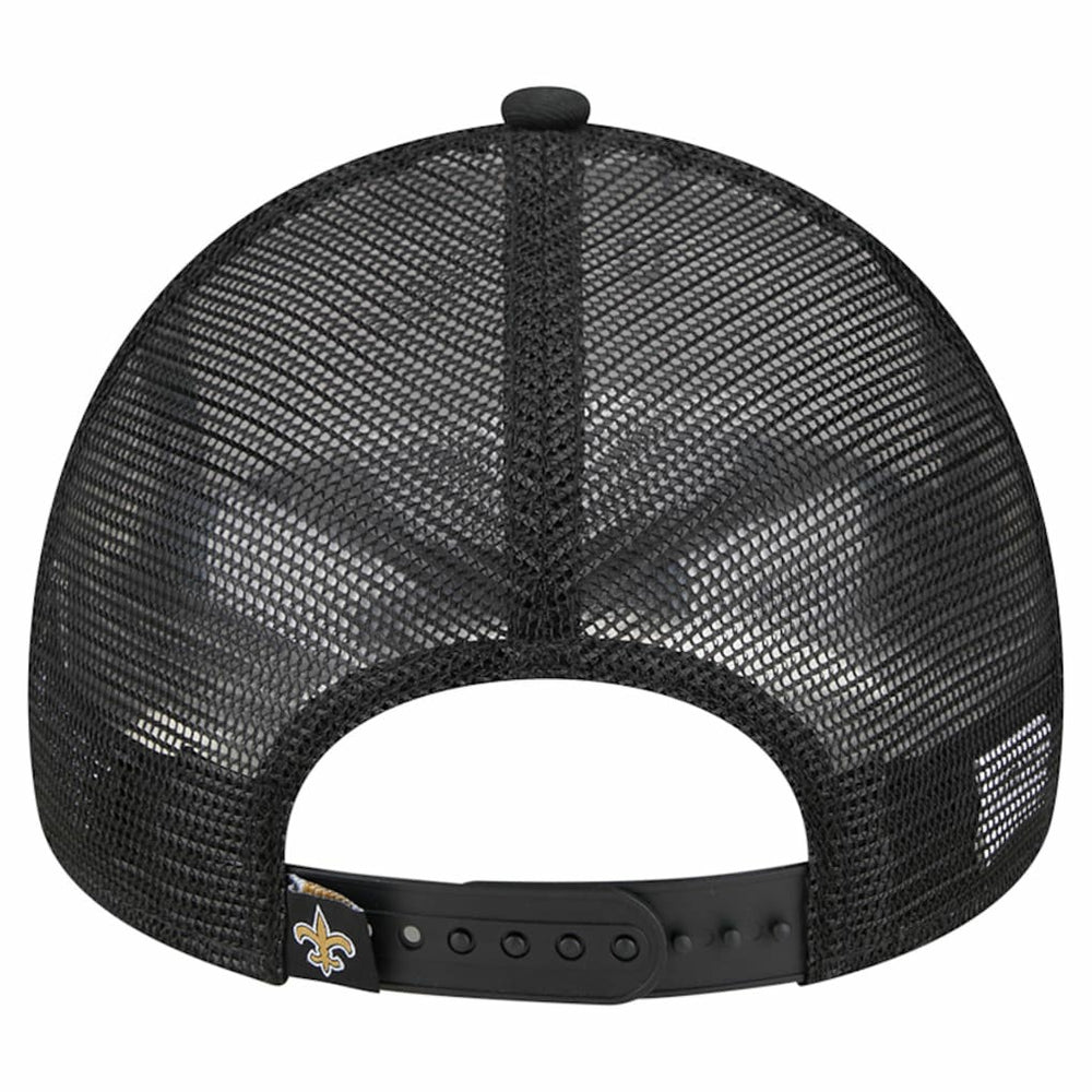 New Orleans Saints New Era Stacked A-Frame Trucker 9FORTY Adjustable Hat - White/Black sale