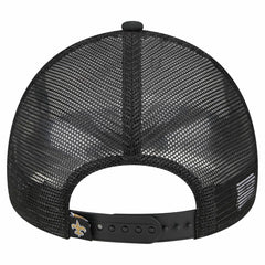 New Orleans Saints New Era Stacked A-Frame Trucker 9FORTY Adjustable Hat - White/Black sale