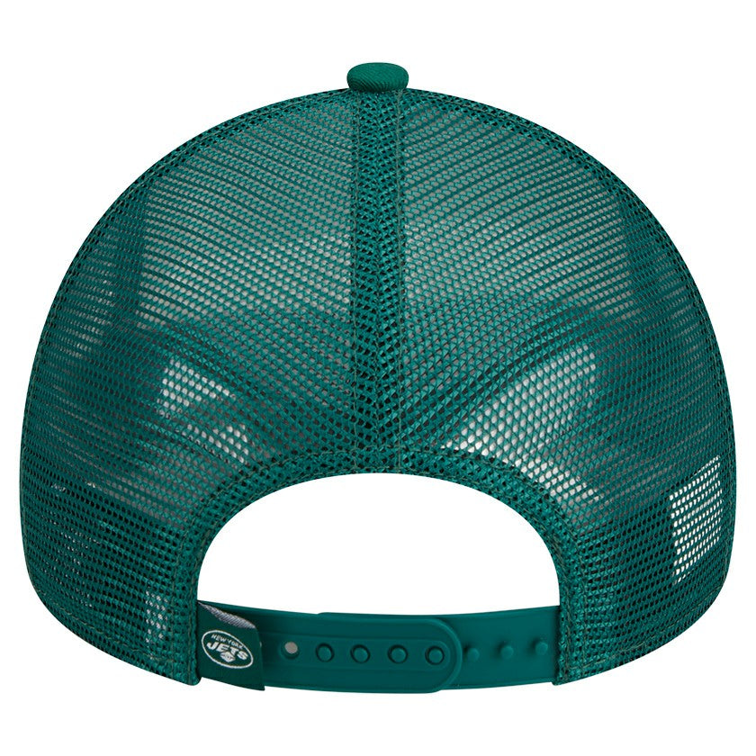 New York Jets New Era Stacked A-Frame Trucker 9FORTY Adjustable Hat - White/Green discount