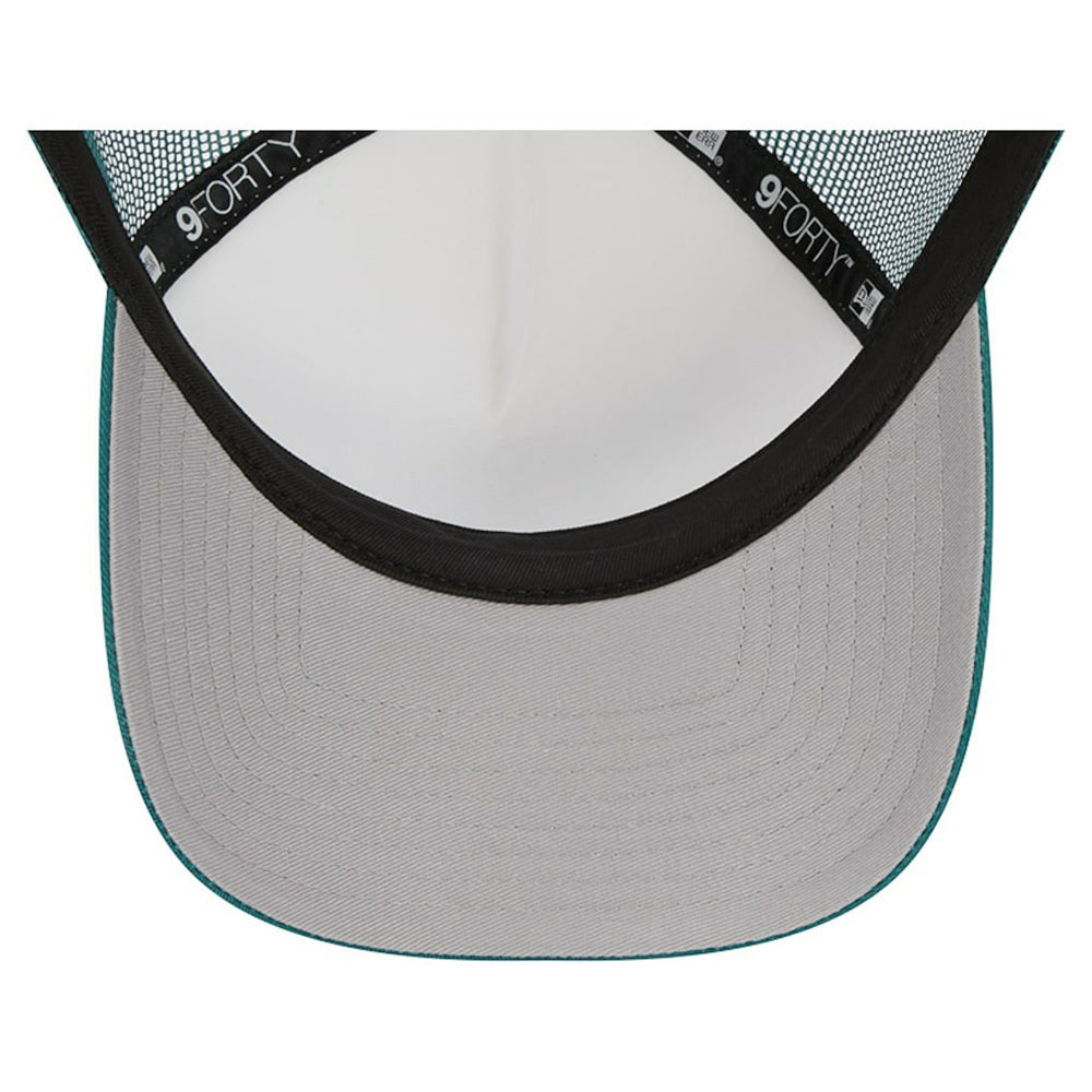 Philadelphia Eagles New Era Stacked A-Frame Trucker 9FORTY Adjustable Hat - White/Midnight Green cheap