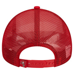 Tampa Bay Buccaneers New Era Stacked A-Frame Trucker 9FORTY Adjustable Hat - White/Red sale