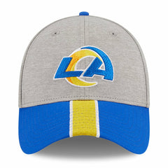 Los Angeles Rams New Era Striped 39THIRTY Flex Hat - Heather Gray/Royal discount