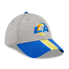 Los Angeles Rams New Era Striped 39THIRTY Flex Hat - Heather Gray/Royal discount