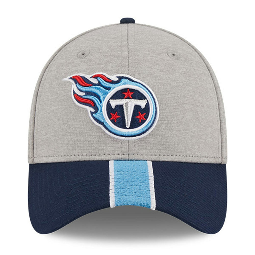 Tennessee Titans New Era Striped 39THIRTY Flex Hat - Heather Gray/Navy cheap
