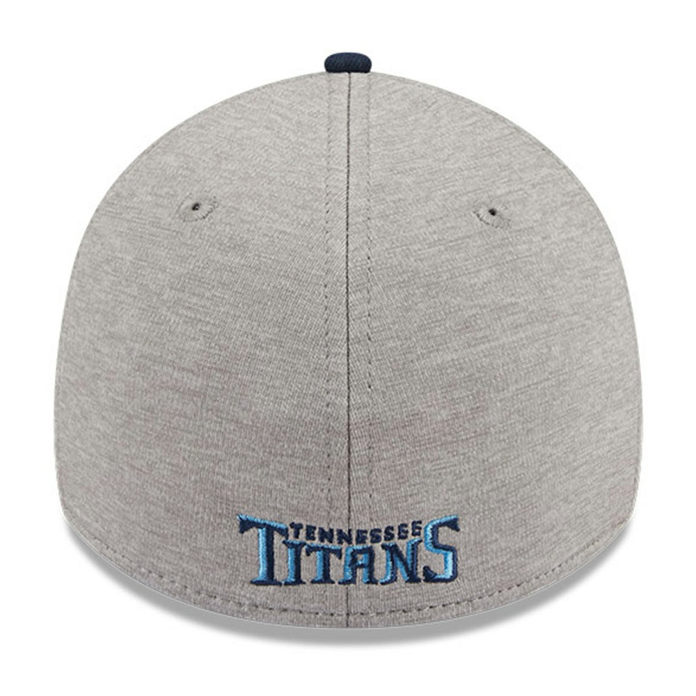 Tennessee Titans New Era Striped 39THIRTY Flex Hat - Heather Gray/Navy cheap