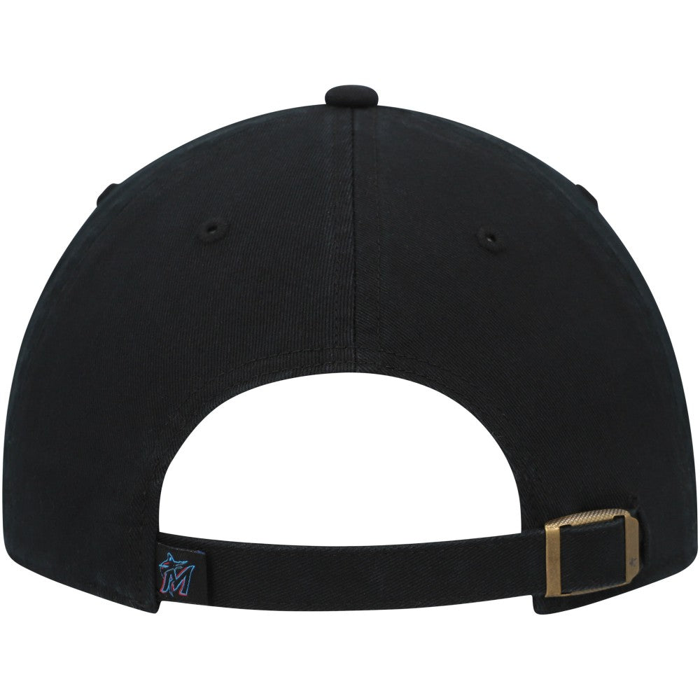 Miami Marlins Team Pride Clean Up Adjustable Hat - Black | 47 brand