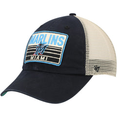 Miami Marlins Four Stroke Clean Up Trucker Snapback Hat - Black | 47 brand