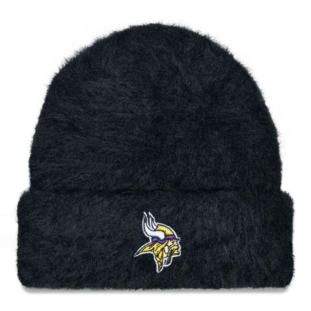 Minnesota Vikings New Era Women's Fuzzy Cuffed Knit Hat - Black for sale