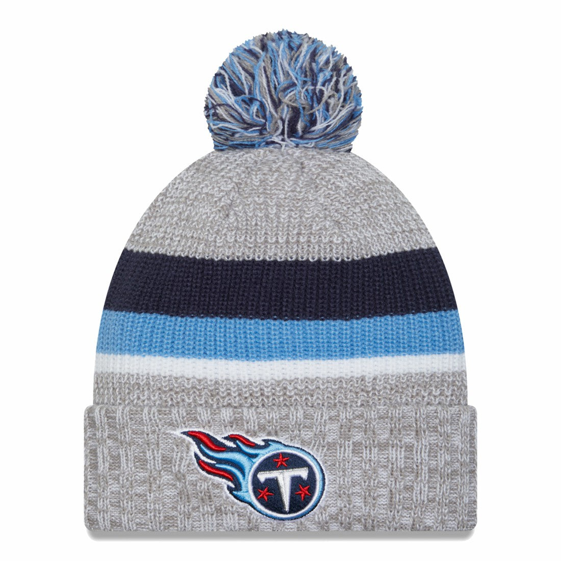Tennessee Titans New Era Cuffed Knit Hat with Pom - Heather Gray cheap