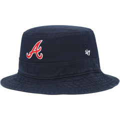 Atlanta Braves Primary Bucket Hat - Navy | 47 brand