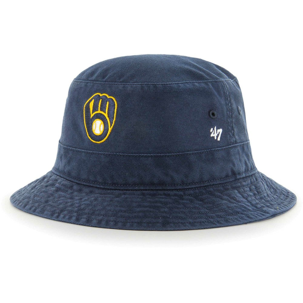 Milwaukee Brewers Primary Bucket Hat - Navy | 47 brand