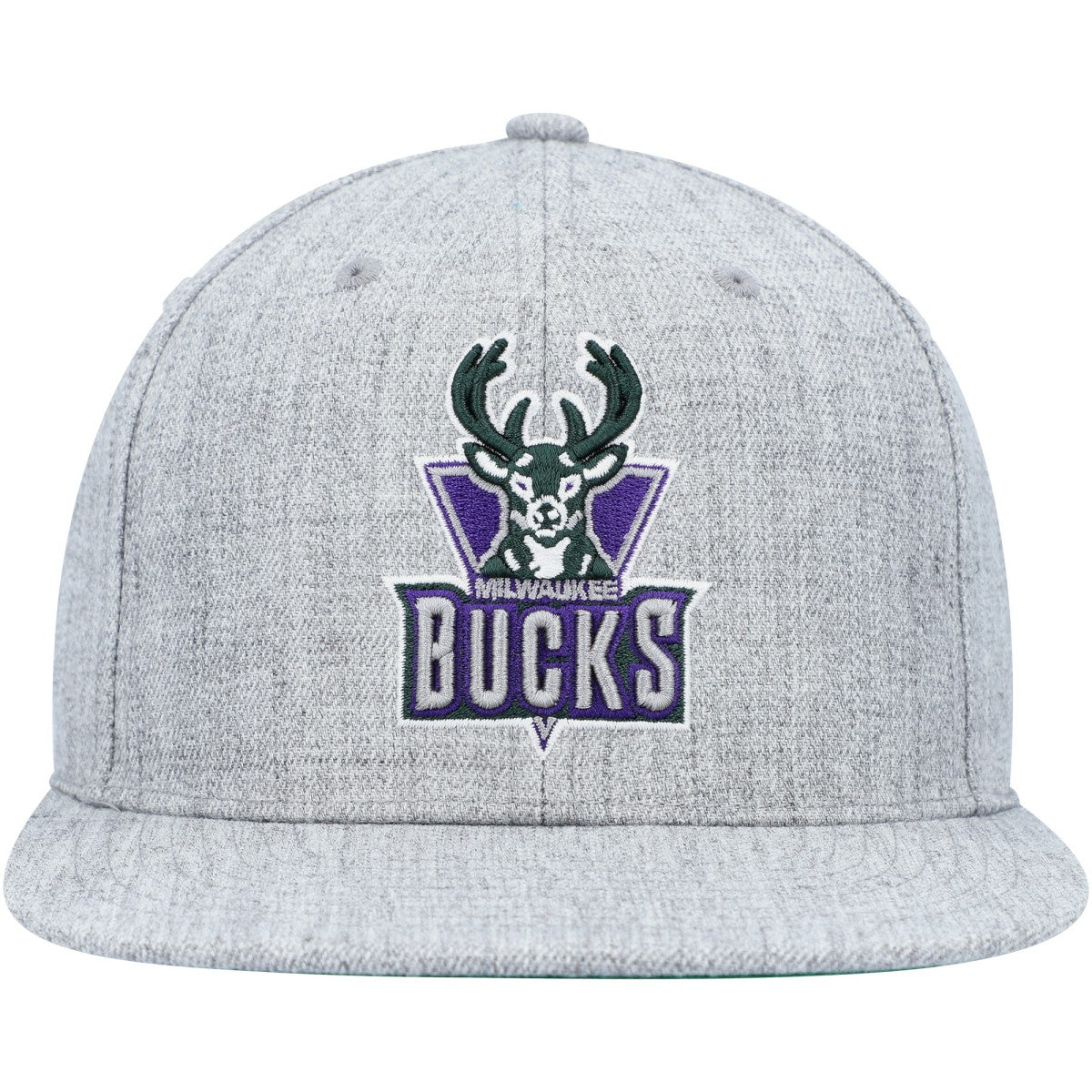 Milwaukee Bucks Hardwood Classics 2.0 Snapback Hat - Heather Gray | Mitchell & Ness cheap