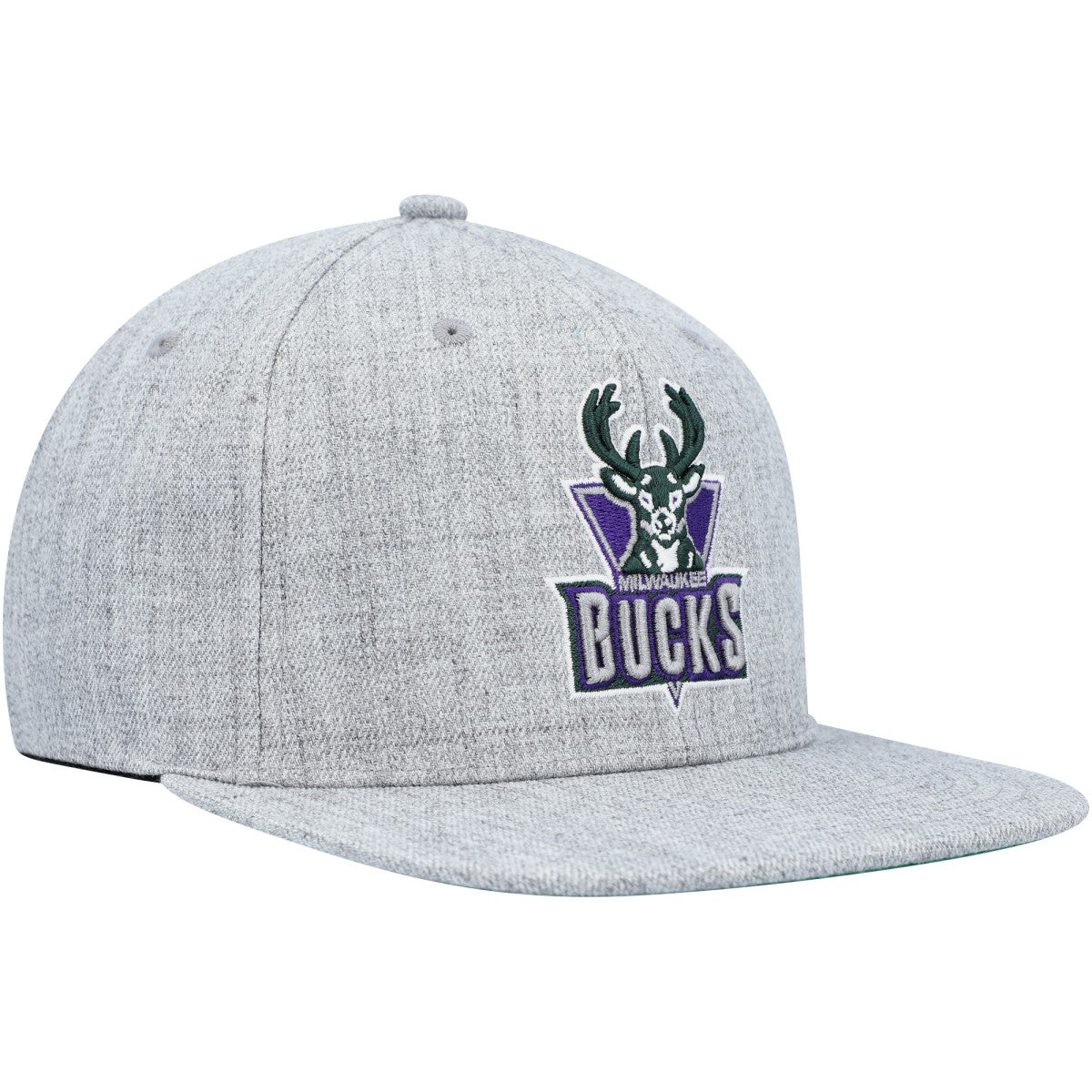 Milwaukee Bucks Hardwood Classics 2.0 Snapback Hat - Heather Gray | Mitchell & Ness cheap
