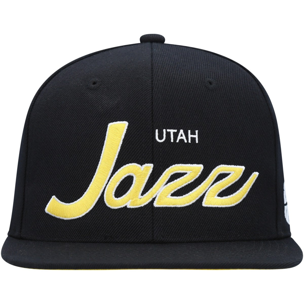 Utah Jazz Hardwood Classics Script 2.0 Snapback Hat - Black | Mitchell & Ness shop