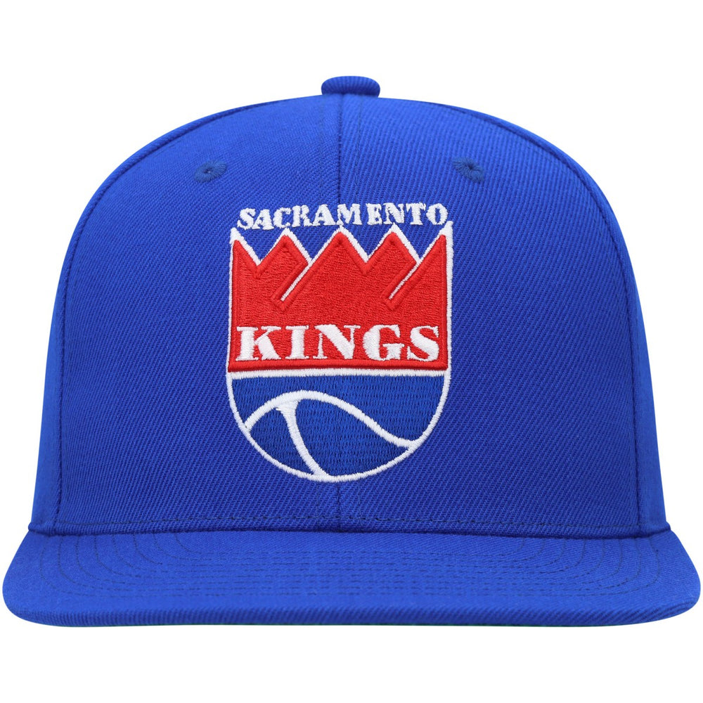 Sacramento Kings Hardwood Classics MVP Team Ground 2.0 Fitted Hat - Blue | Mitchell & Ness on sale