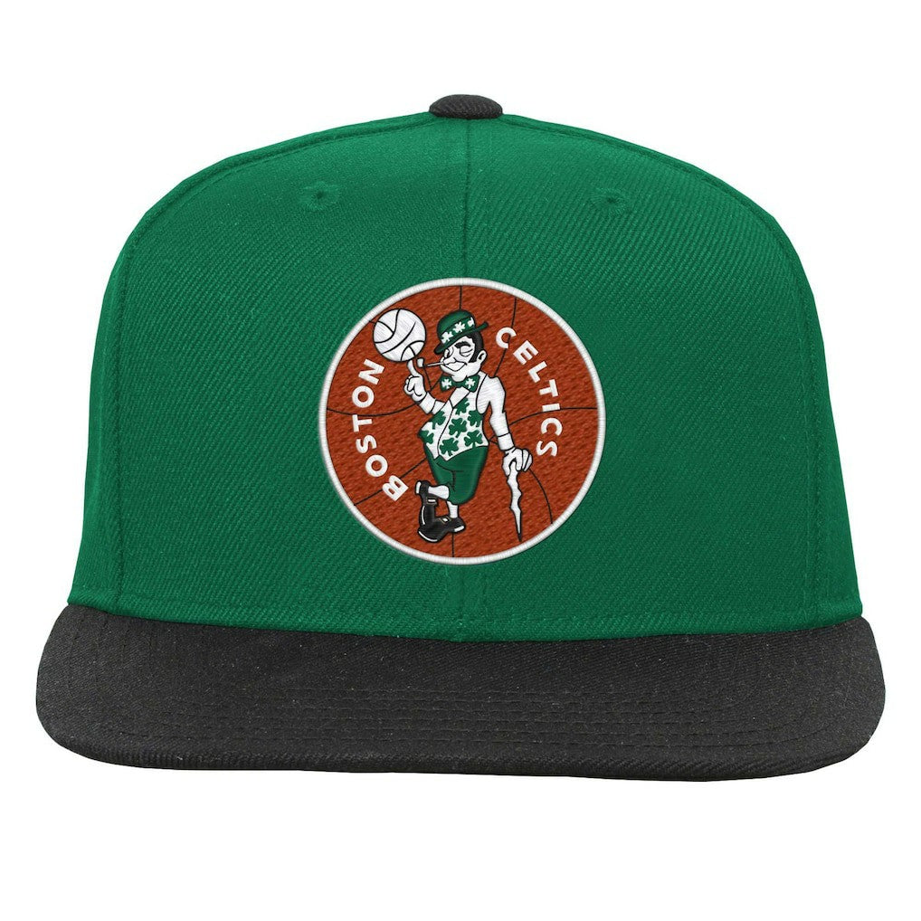Boston Celtics Youth Two-Tone Snapback Hat - Kelly Green/Black | Mitchell & Ness discount
