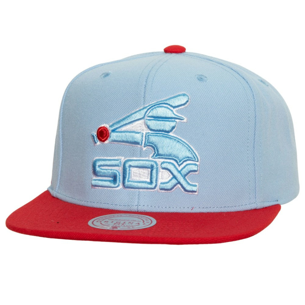 Chicago White Sox Hometown Snapback Hat - Light Blue/Red | Mitchell & Ness