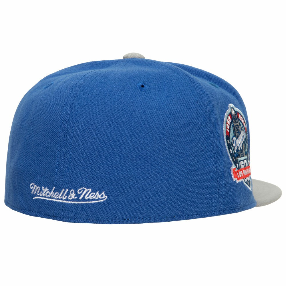 Los Angeles Dodgers Bases Loaded Fitted Hat - Royal/Gray | Mitchell & Ness