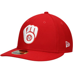 Milwaukee Brewers Low Profile 59FIFTY Fitted Hat - Scarlet | New Era