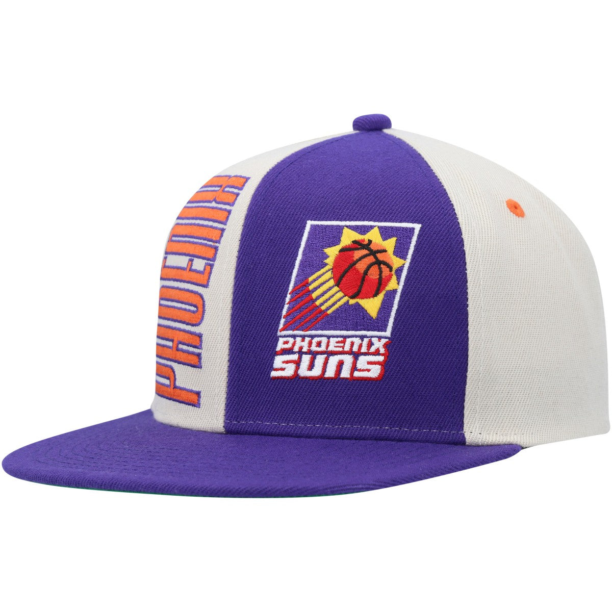 Phoenix Suns Hardwood Classics Pop Snapback Hat - Cream/Purple | Mitchell & Ness discount