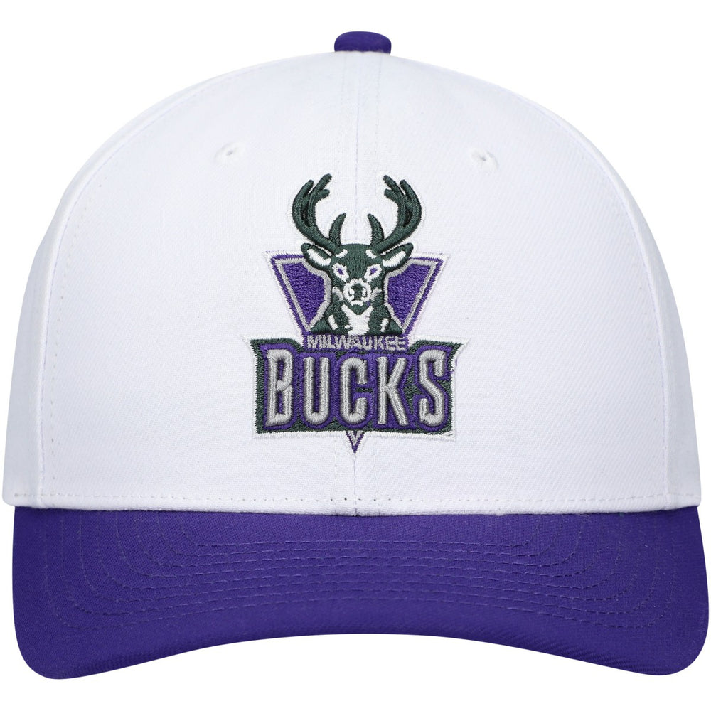 Milwaukee Bucks Hardwood Classics Core 2-Tone 2.0 Pro Snapback Hat - White/Purple | Mitchell & Ness discount