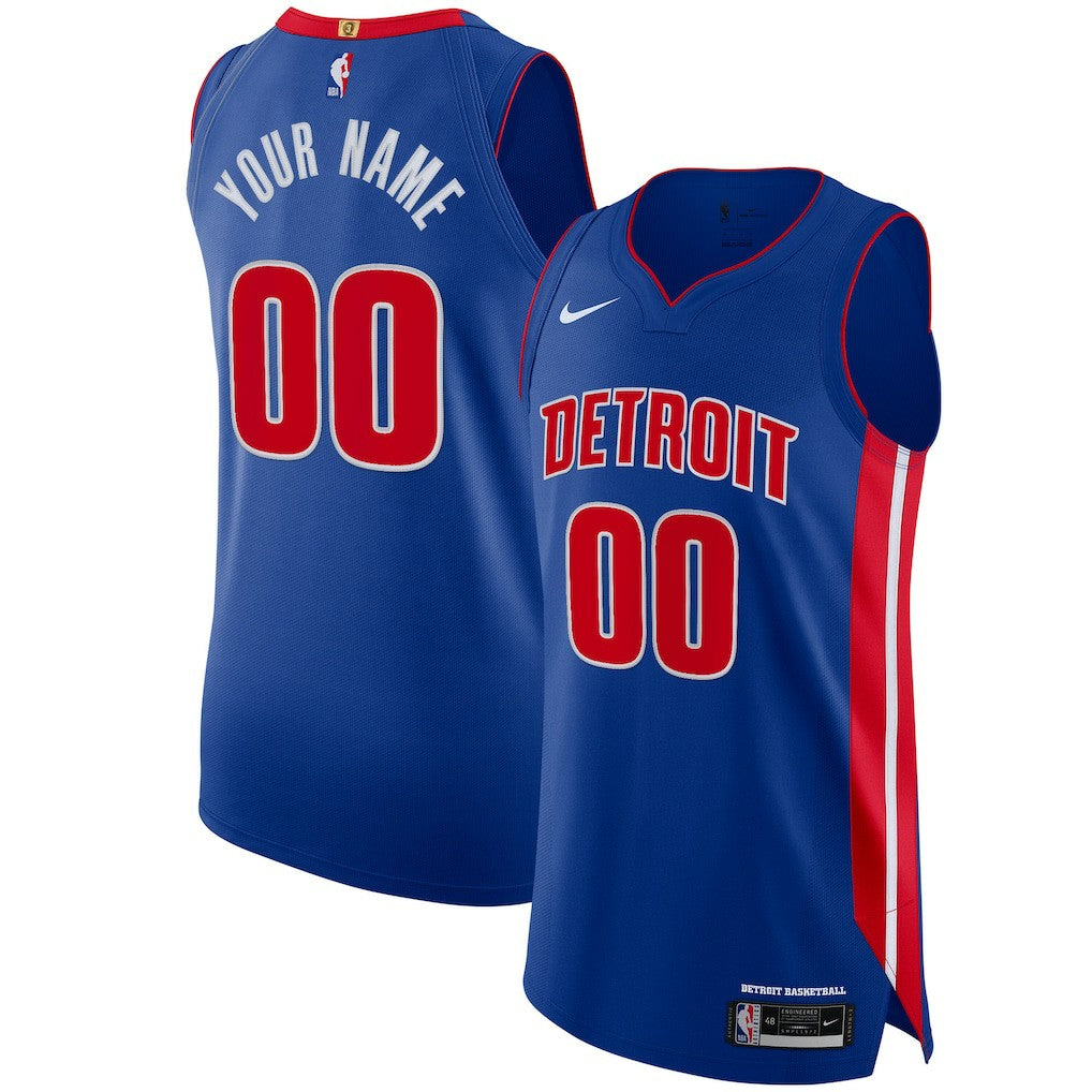 Detroit Pistons Authentic Custom Jersey Blue sale - Icon Edition | Nike discount