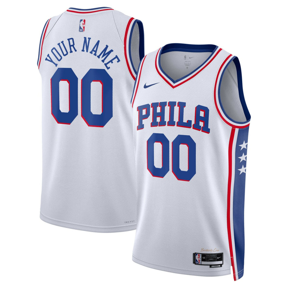 Philadelphia 76ers Unisex 2022/23 Swingman Custom Jersey White - Association Edition | Nike outlet