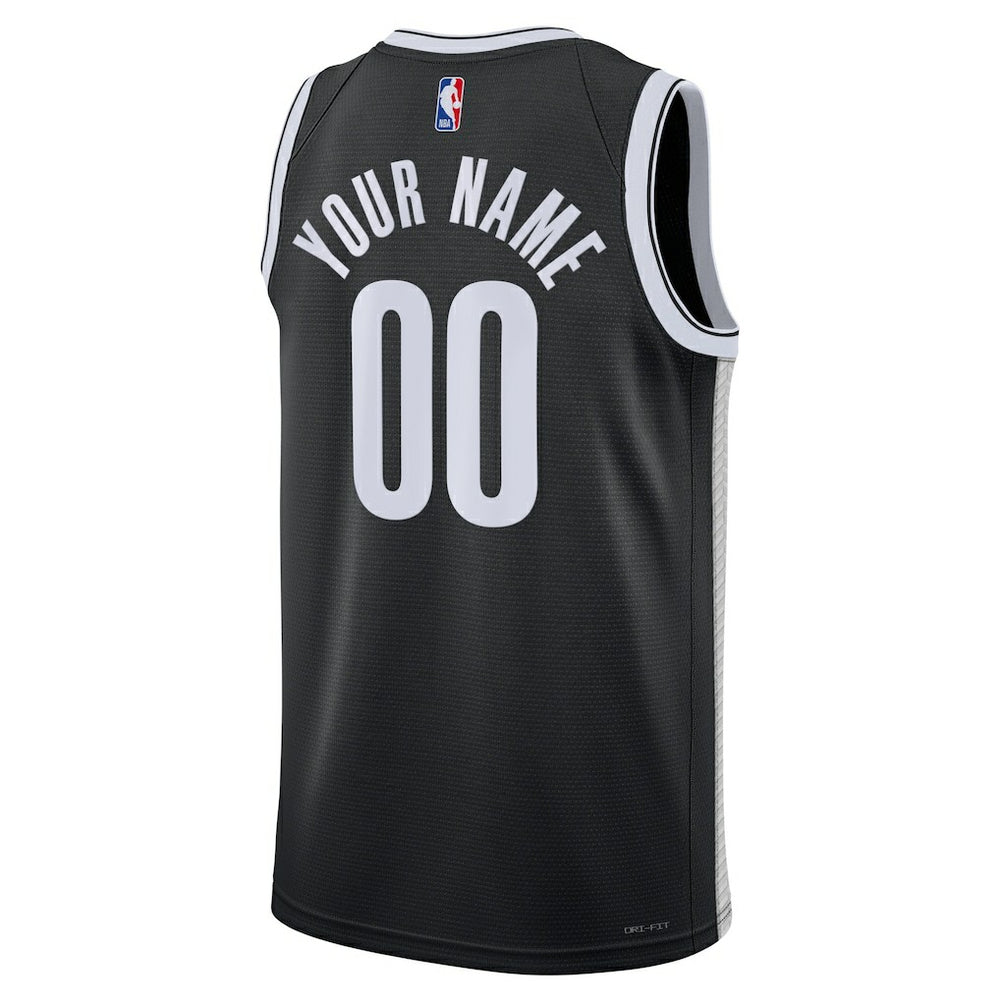 Brooklyn Nets Unisex Swingman Custom Jersey Black - Icon Edition | Nike outlet