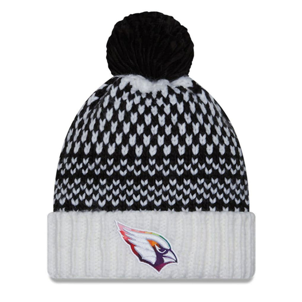 Arizona Cardinals New Era Women's 2023 NFL Crucial Catch Cuffed Pom Knit Hat - Black/White cheap
