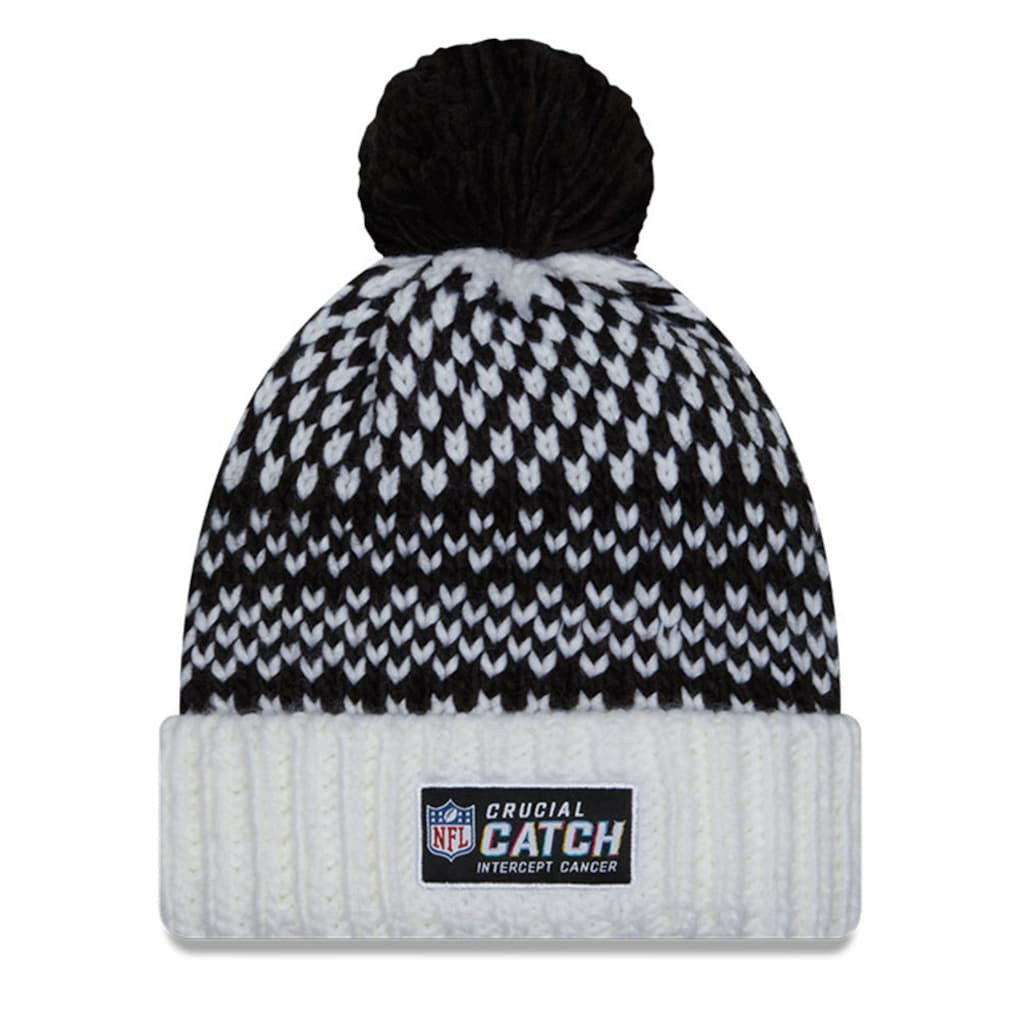 Arizona Cardinals New Era Women's 2023 NFL Crucial Catch Cuffed Pom Knit Hat - Black/White cheap