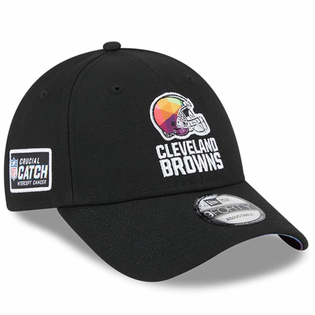 Cleveland Browns New Era 2023 NFL Crucial Catch 9FORTY Adjustable Hat - Black for sale