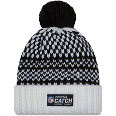 New Orleans Saints New Era Women's 2023 NFL Crucial Catch Cuffed Pom Knit Hat - Black/White for sale