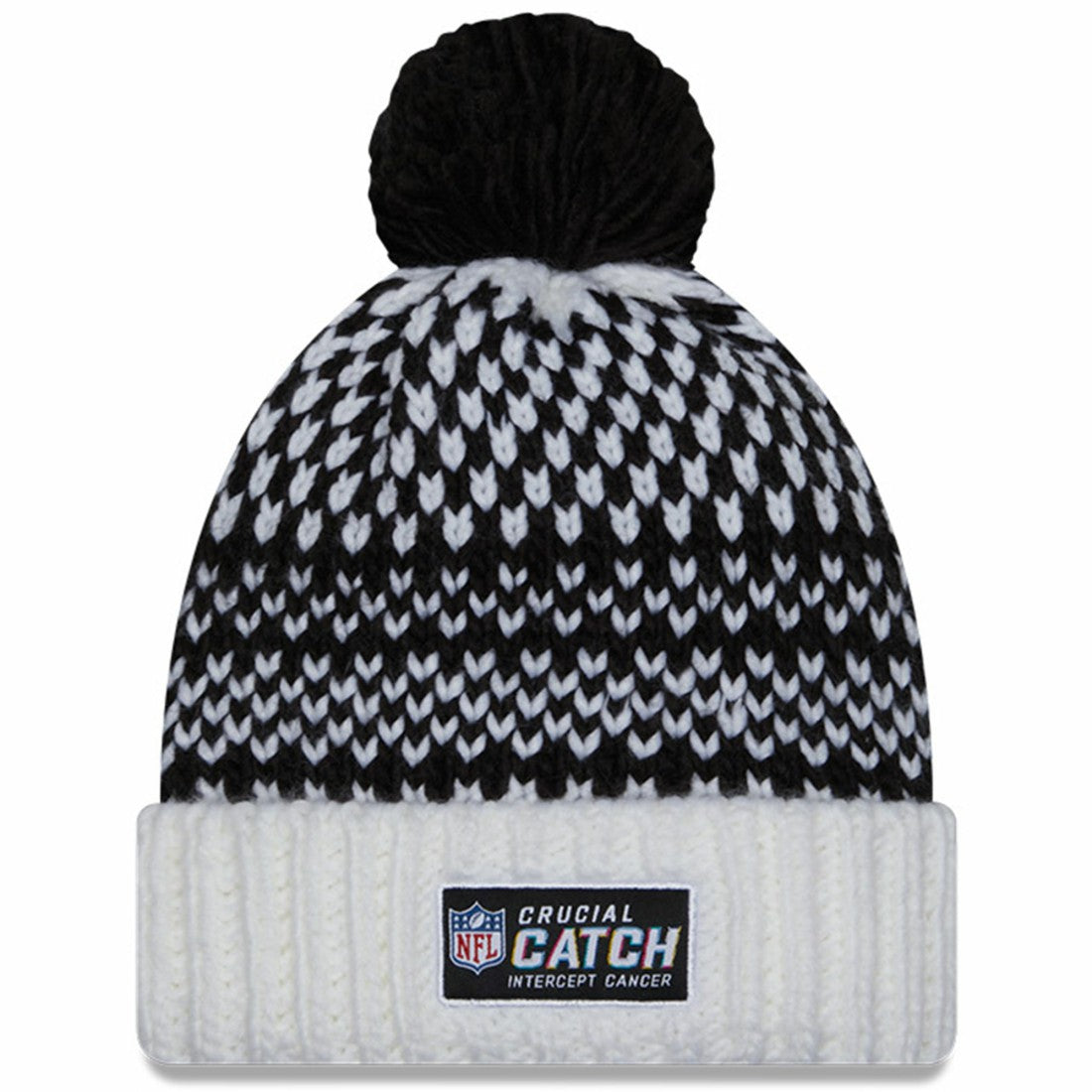 Tennessee Titans New Era Women's 2023 NFL Crucial Catch Cuffed Pom Knit Hat - Black/White cheap