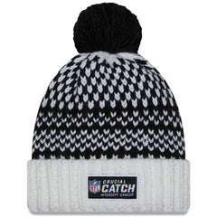 Tennessee Titans New Era Women's 2023 NFL Crucial Catch Cuffed Pom Knit Hat - Black/White cheap