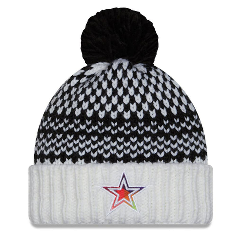 Dallas Cowboys New Era Women's 2023 NFL Crucial Catch Cuffed Pom Knit Hat - Black/White on sale