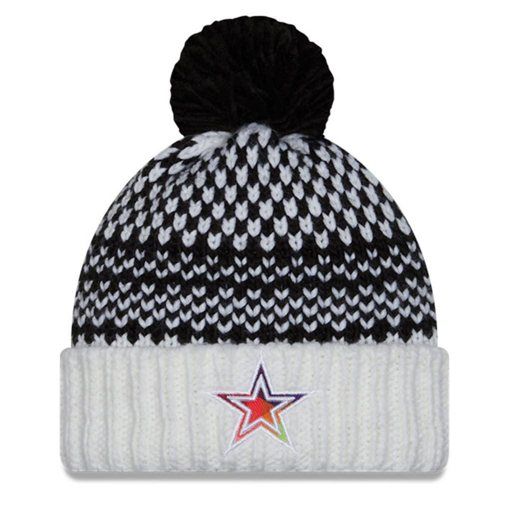 Dallas Cowboys New Era Women's 2023 NFL Crucial Catch Cuffed Pom Knit Hat - Black/White on sale