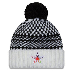 Dallas Cowboys New Era Women's 2023 NFL Crucial Catch Cuffed Pom Knit Hat - Black/White on sale