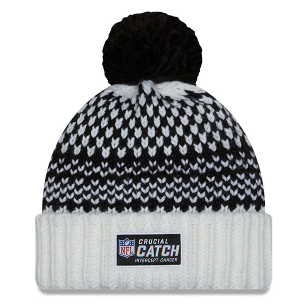 Dallas Cowboys New Era Women's 2023 NFL Crucial Catch Cuffed Pom Knit Hat - Black/White on sale