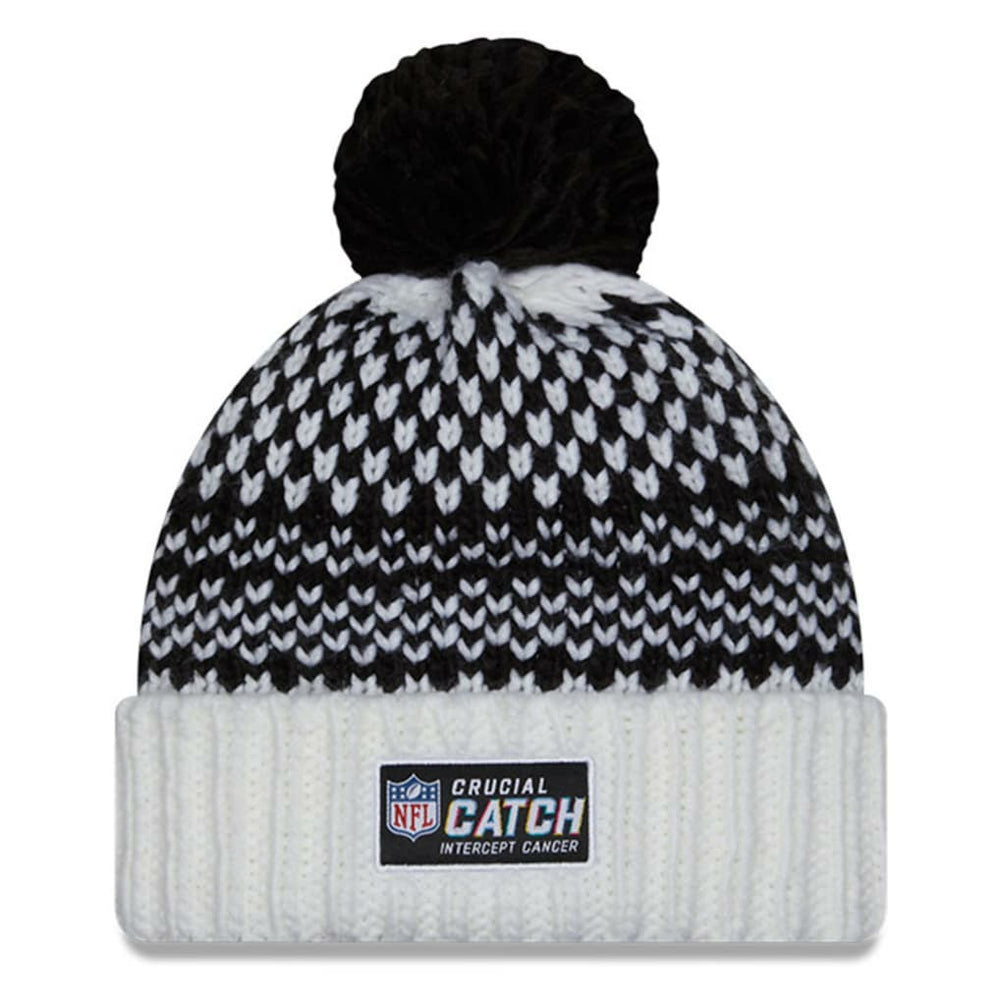 Dallas Cowboys New Era Women's 2023 NFL Crucial Catch Cuffed Pom Knit Hat - Black/White on sale