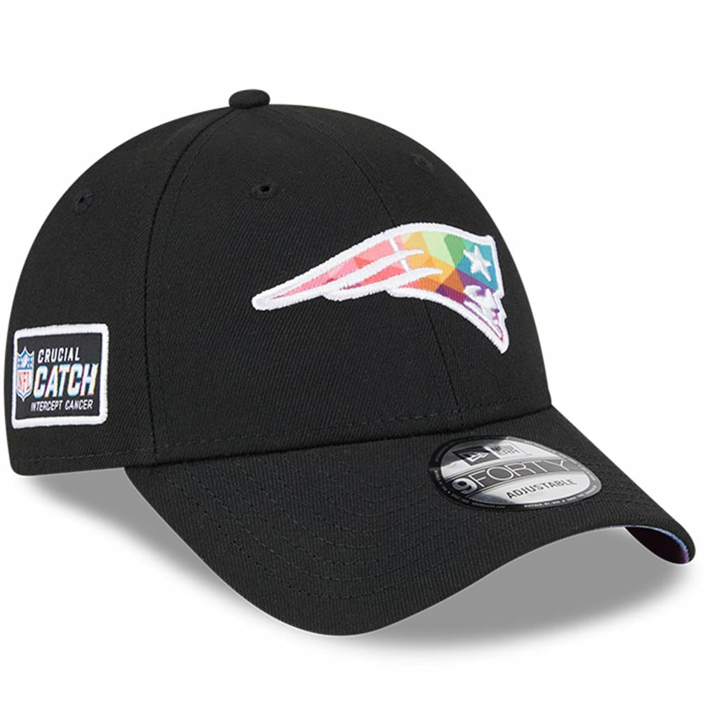 New England Patriots New Era 2023 NFL Crucial Catch 9FORTY Adjustable Hat - Black sale
