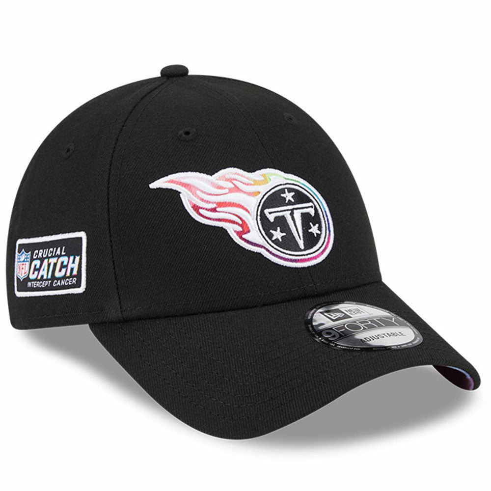 Tennessee Titans New Era 2023 NFL Crucial Catch 9FORTY Adjustable Hat - Black discount