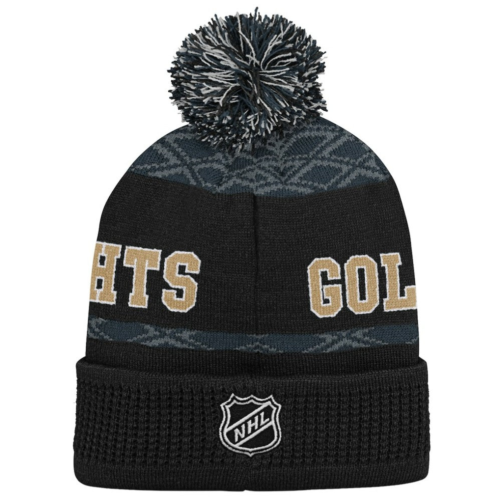 Vegas Golden Knights Youth Puck Cuffed Knit Hat with Pom Black